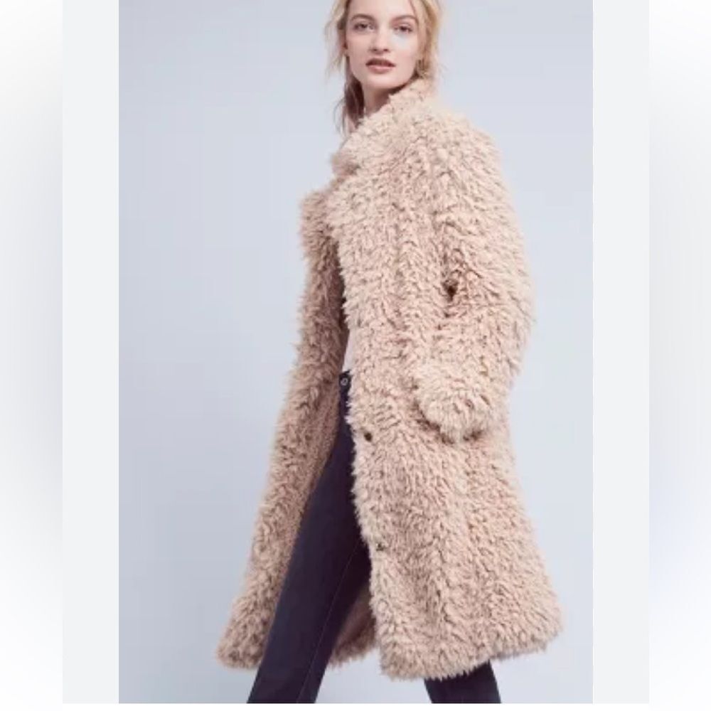 Anthropologie Sherpa Coat Avery in light pink